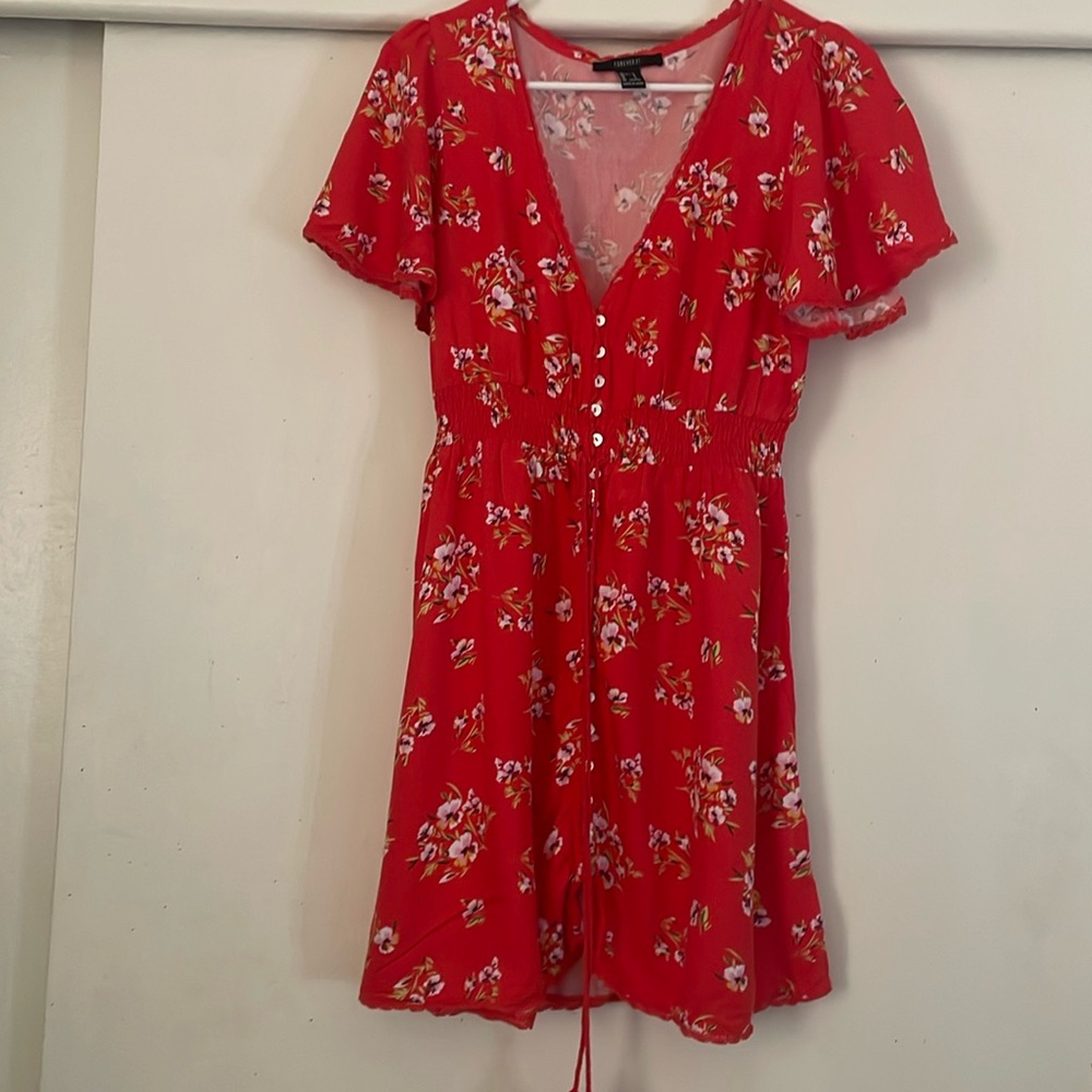Floral red dress